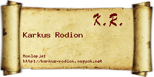Karkus Rodion névjegykártya